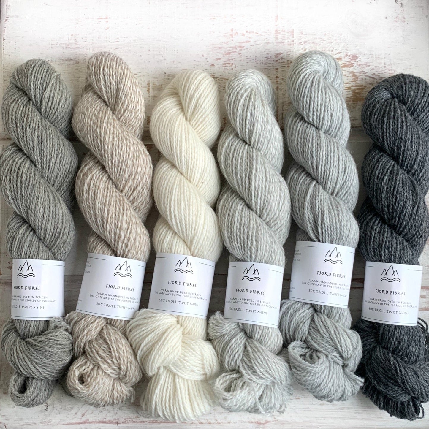 Natural undyed yarn mixed set -Trollfjord Sock - Undyed Yarn